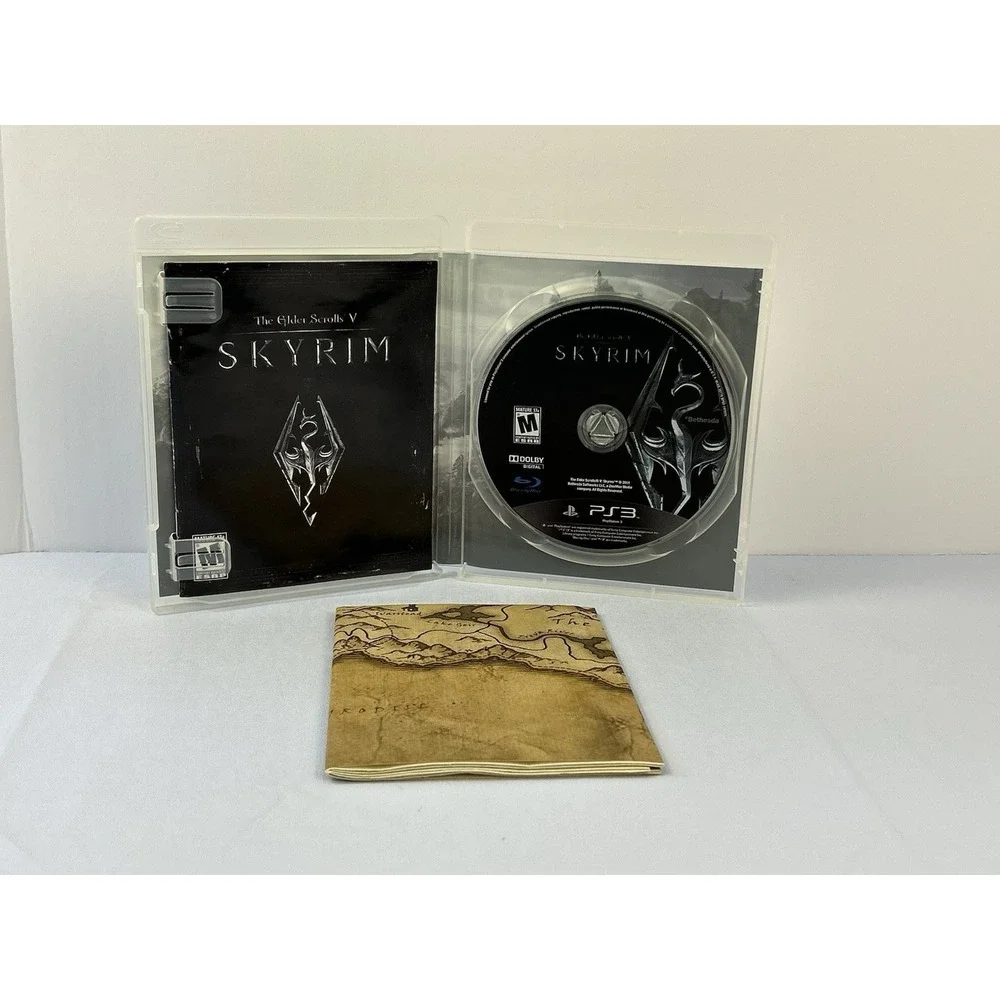Skyrim PS3 Complete CIB Map Manual The Elder Scrolls V PlayStation 3 Game 2011